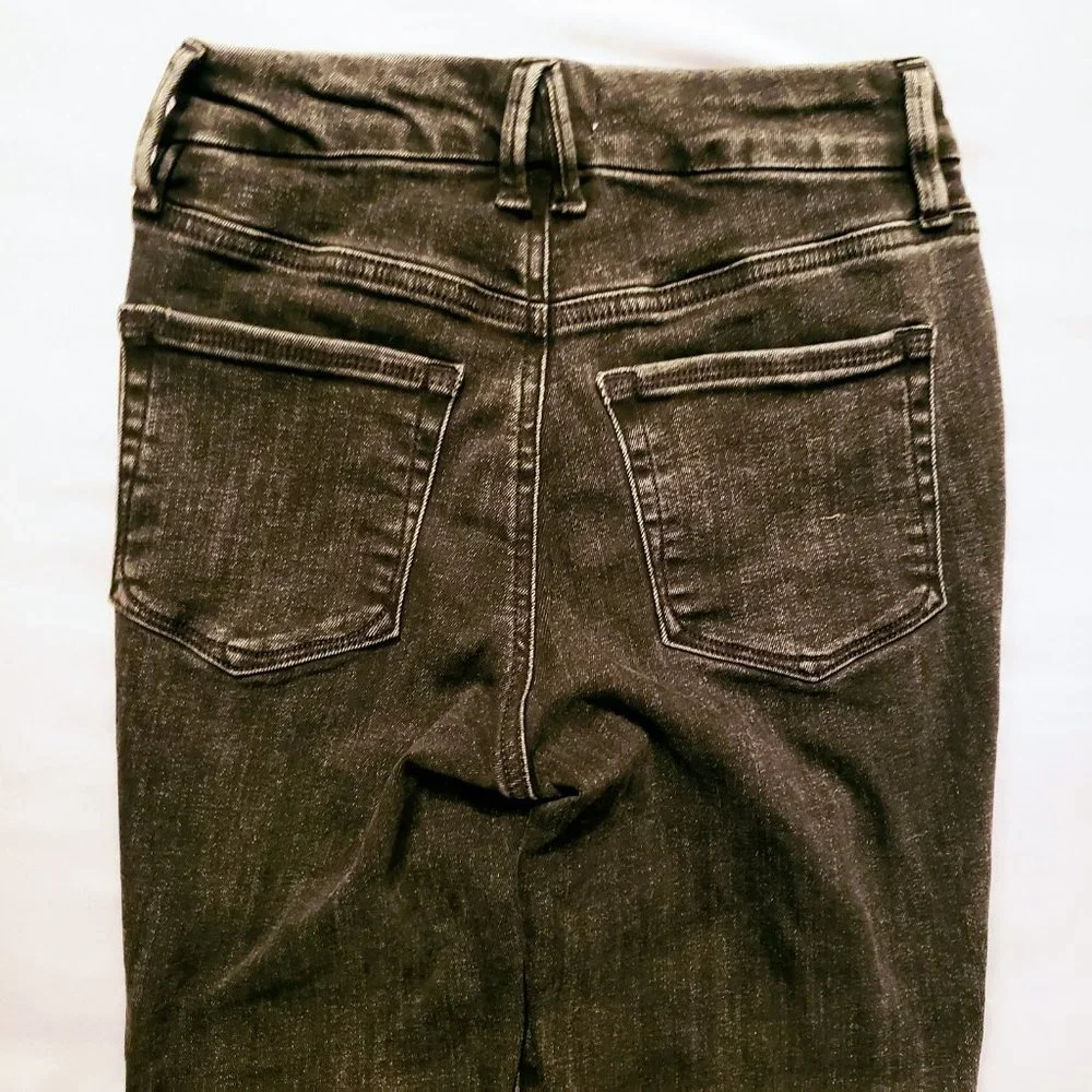 GOOD AMERICAN Skinny Jeans, Black Cotton High Rise Button Fly Pocket Casual 0/25 - Picture 6 of 16